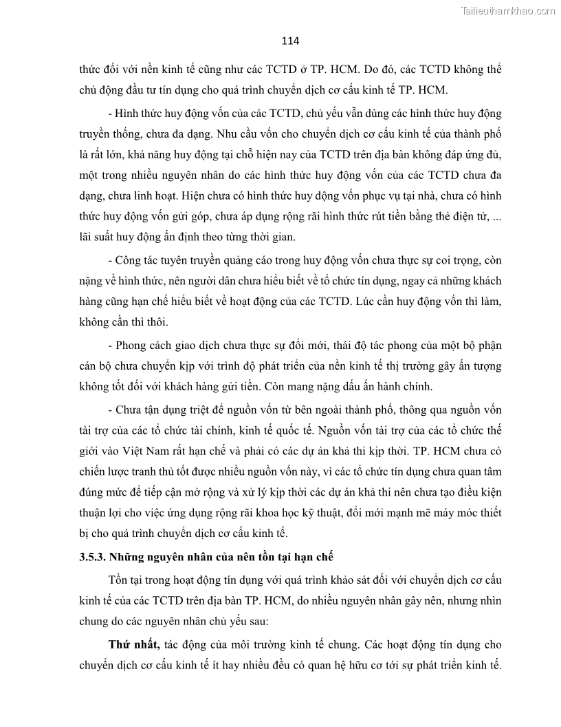 Luận án tiến sĩ Tín dụng ngân hàng đối với việc chuyển dịch cơ cấu kinh tế trên địa bàn TP. Hồ Chí Minh 1674832566 - 11 Trang 132
