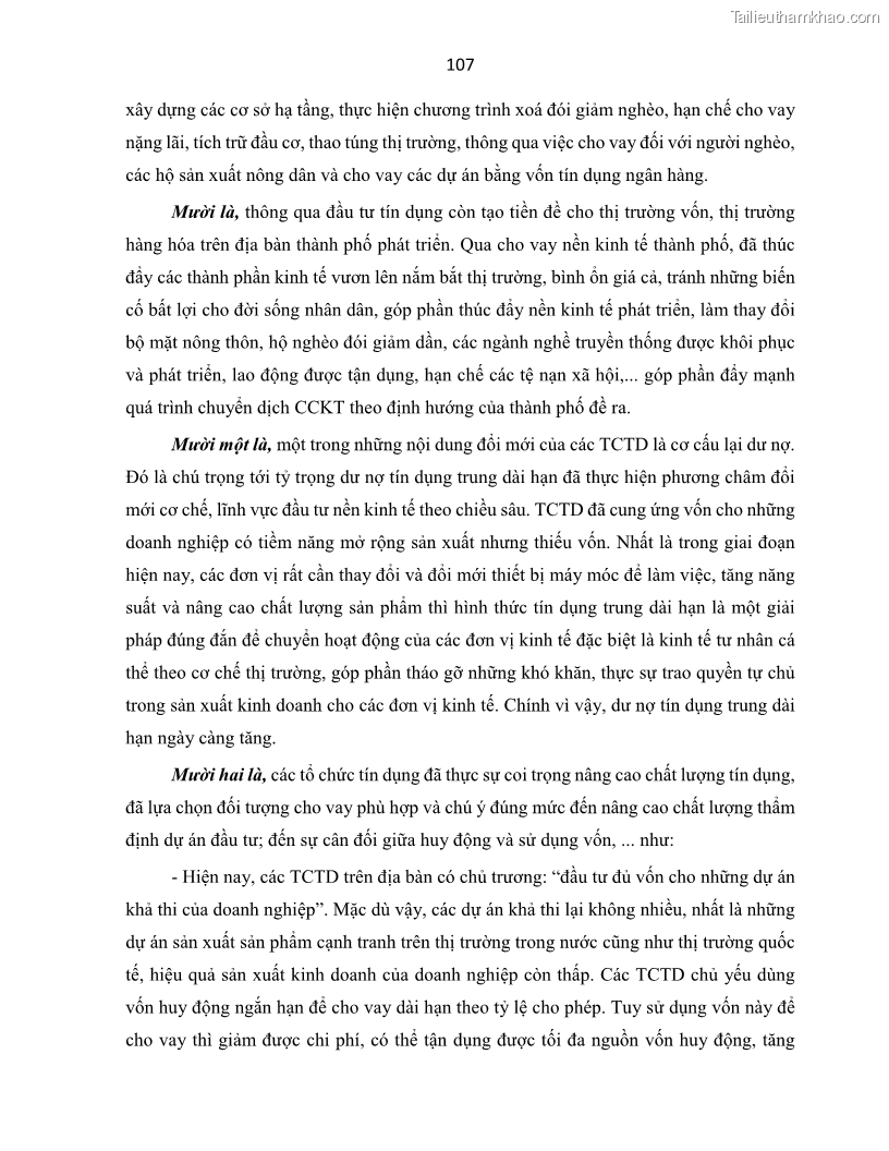 Luận án tiến sĩ Tín dụng ngân hàng đối với việc chuyển dịch cơ cấu kinh tế trên địa bàn TP. Hồ Chí Minh 1674832566 - 11 Trang 125
