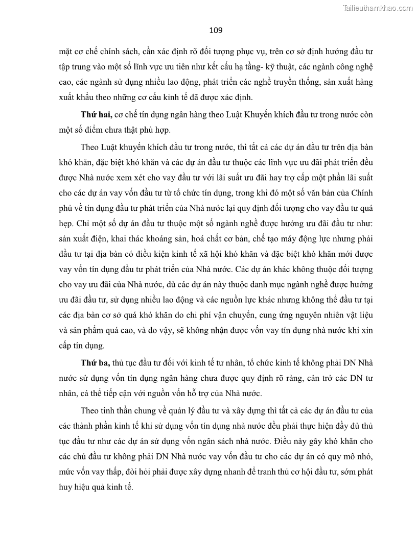 Luận án tiến sĩ Tín dụng ngân hàng đối với việc chuyển dịch cơ cấu kinh tế trên địa bàn TP. Hồ Chí Minh 1674832566 - 11 Trang 127