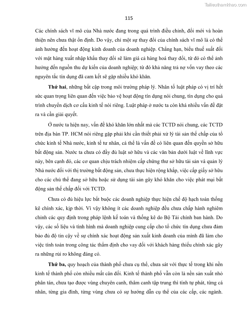 Luận án tiến sĩ Tín dụng ngân hàng đối với việc chuyển dịch cơ cấu kinh tế trên địa bàn TP. Hồ Chí Minh 1674832566 - 12 Trang 133