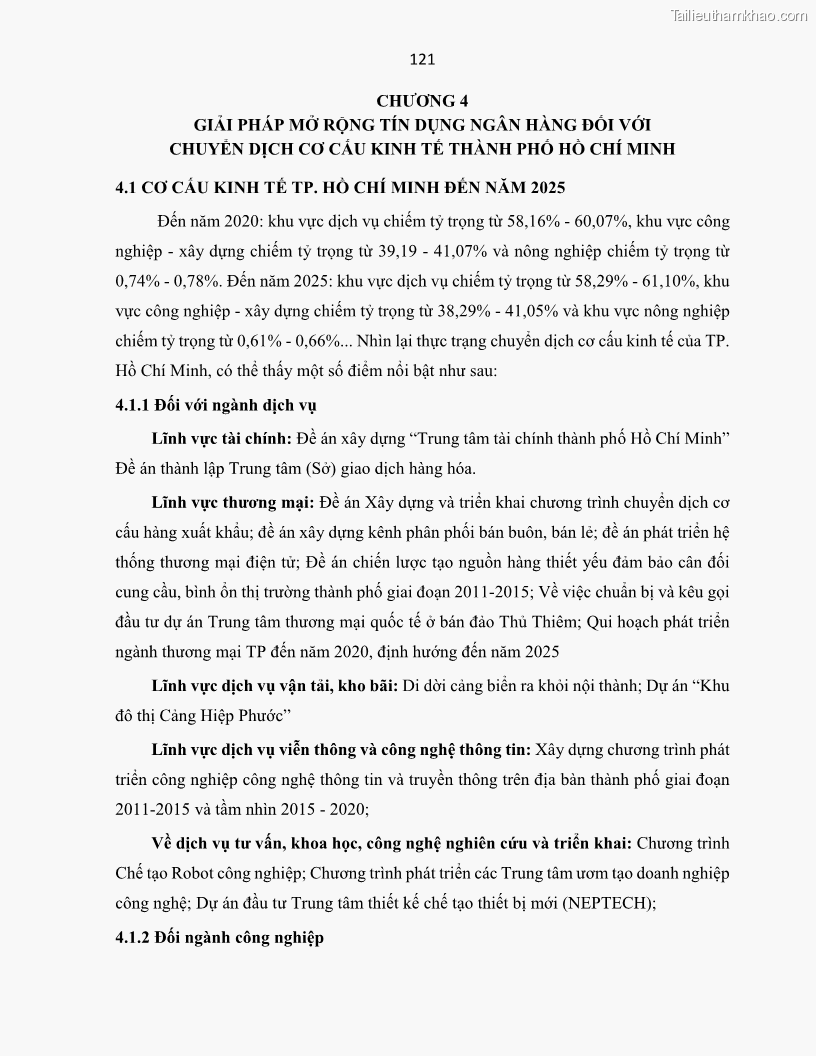 Luận án tiến sĩ Tín dụng ngân hàng đối với việc chuyển dịch cơ cấu kinh tế trên địa bàn TP. Hồ Chí Minh 1674832566 - 12 Trang 139