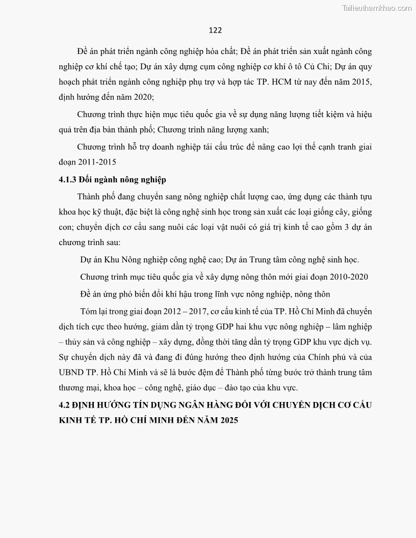 Luận án tiến sĩ Tín dụng ngân hàng đối với việc chuyển dịch cơ cấu kinh tế trên địa bàn TP. Hồ Chí Minh 1674832566 - 12 Trang 140