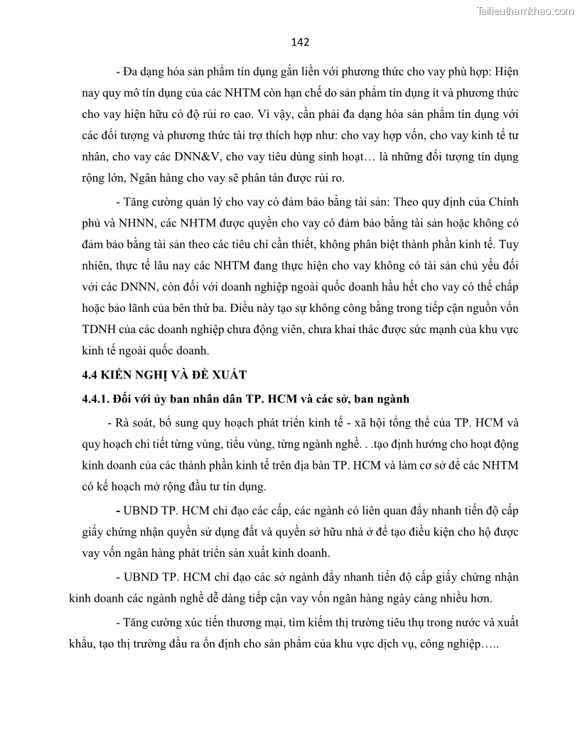 Luận án tiến sĩ Tín dụng ngân hàng đối với việc chuyển dịch cơ cấu kinh tế trên địa bàn TP. Hồ Chí Minh 1674832566 - 14 Trang 160