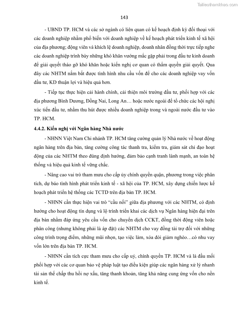 Luận án tiến sĩ Tín dụng ngân hàng đối với việc chuyển dịch cơ cấu kinh tế trên địa bàn TP. Hồ Chí Minh 1674832566 - 14 Trang 161