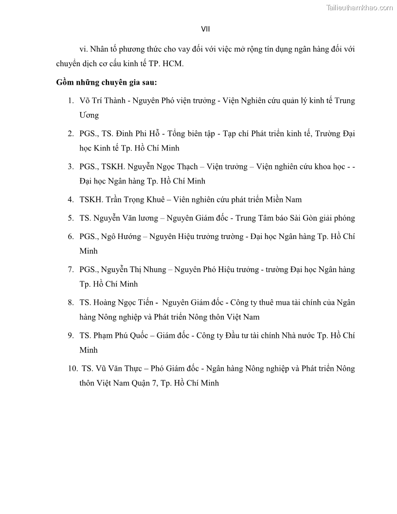 Luận án tiến sĩ Tín dụng ngân hàng đối với việc chuyển dịch cơ cấu kinh tế trên địa bàn TP. Hồ Chí Minh 1674832566 - 15 Trang 175
