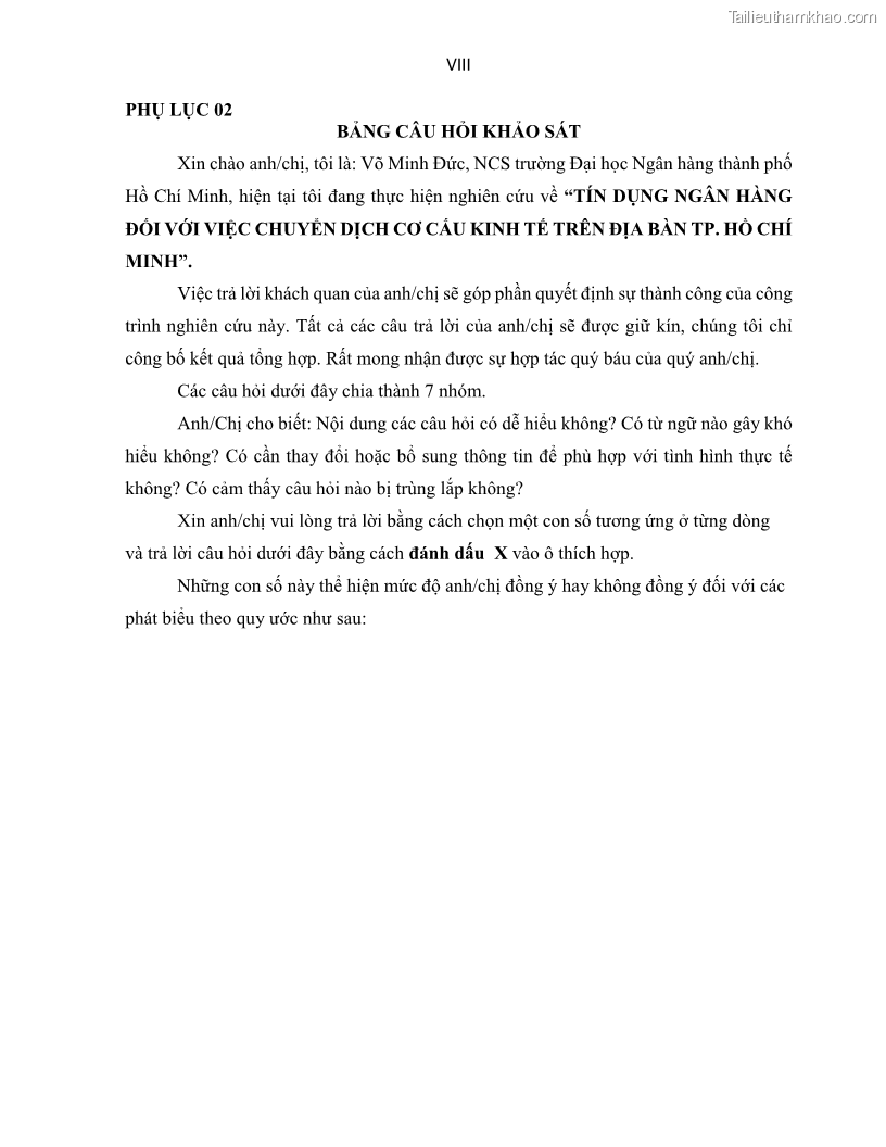 Luận án tiến sĩ Tín dụng ngân hàng đối với việc chuyển dịch cơ cấu kinh tế trên địa bàn TP. Hồ Chí Minh 1674832566 - 15 Trang 176