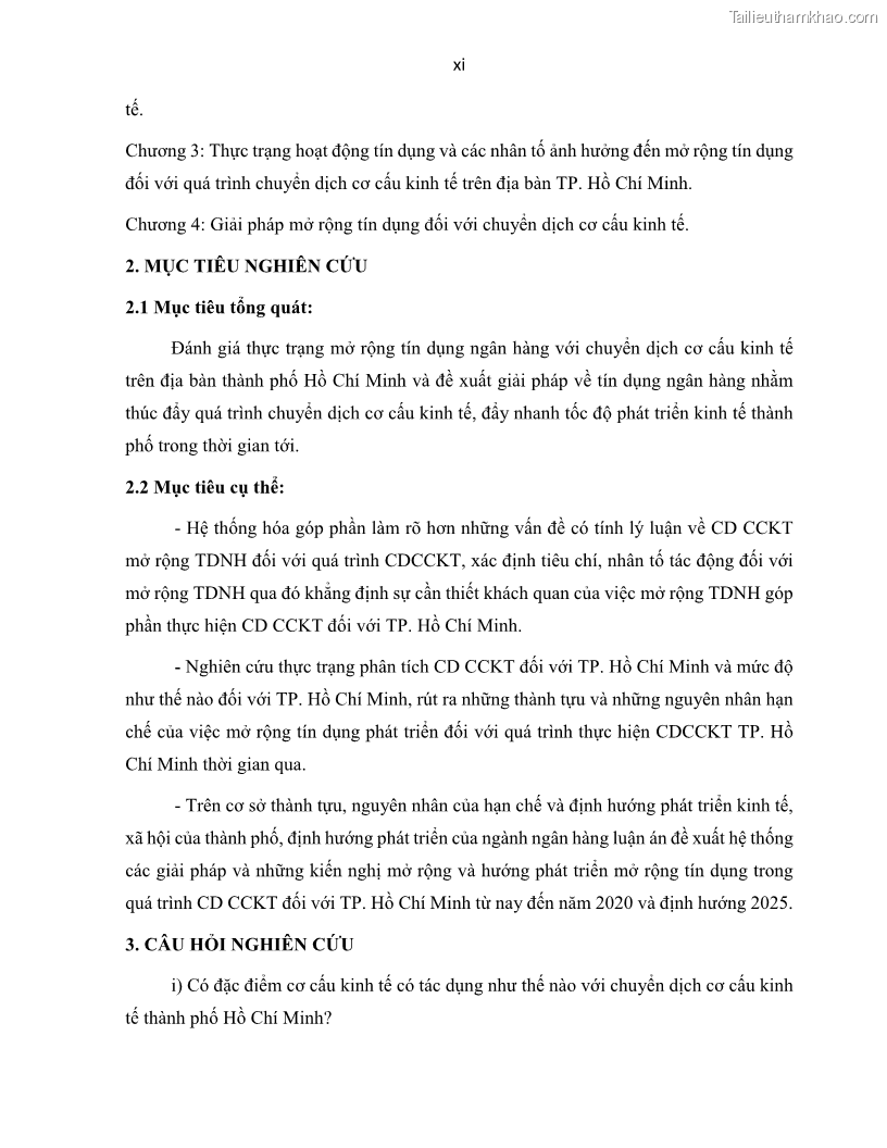 Luận án tiến sĩ Tín dụng ngân hàng đối với việc chuyển dịch cơ cấu kinh tế trên địa bàn TP. Hồ Chí Minh 1674832566 - 2 Trang 15