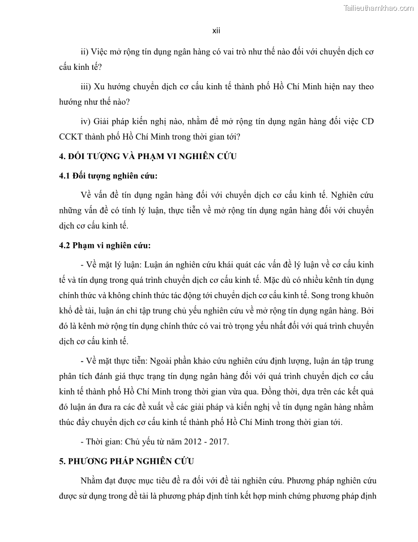 Luận án tiến sĩ Tín dụng ngân hàng đối với việc chuyển dịch cơ cấu kinh tế trên địa bàn TP. Hồ Chí Minh 1674832566 - 2 Trang 16