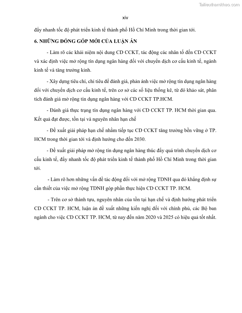 Luận án tiến sĩ Tín dụng ngân hàng đối với việc chuyển dịch cơ cấu kinh tế trên địa bàn TP. Hồ Chí Minh 1674832566 - 2 Trang 18