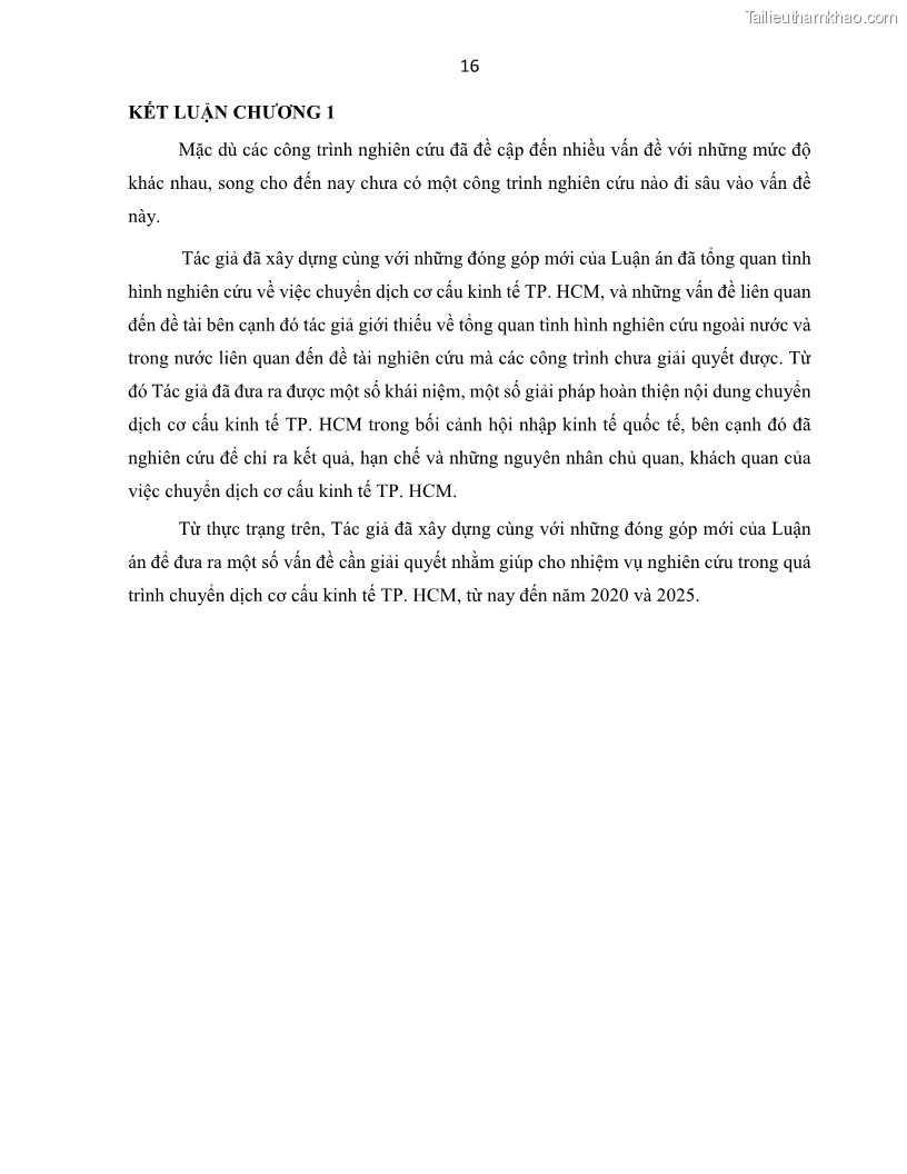 Luận án tiến sĩ Tín dụng ngân hàng đối với việc chuyển dịch cơ cấu kinh tế trên địa bàn TP. Hồ Chí Minh 1674832566 - 3 Trang 34