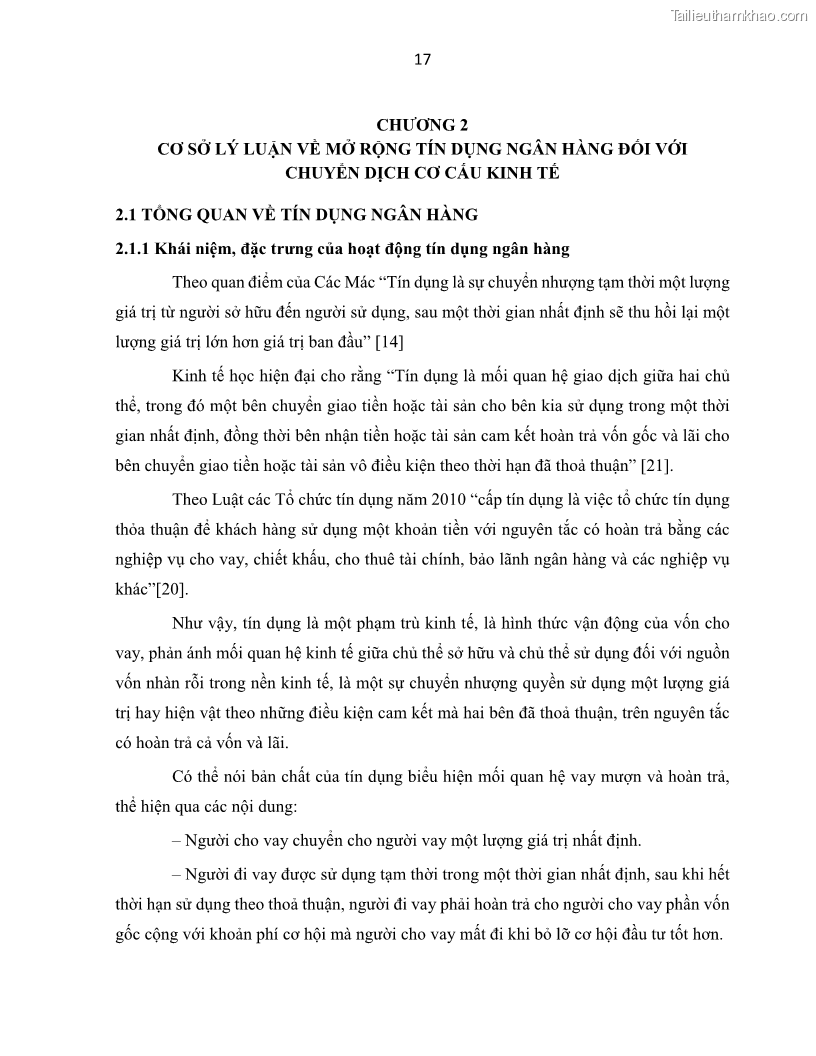 Luận án tiến sĩ Tín dụng ngân hàng đối với việc chuyển dịch cơ cấu kinh tế trên địa bàn TP. Hồ Chí Minh 1674832566 - 3 Trang 35