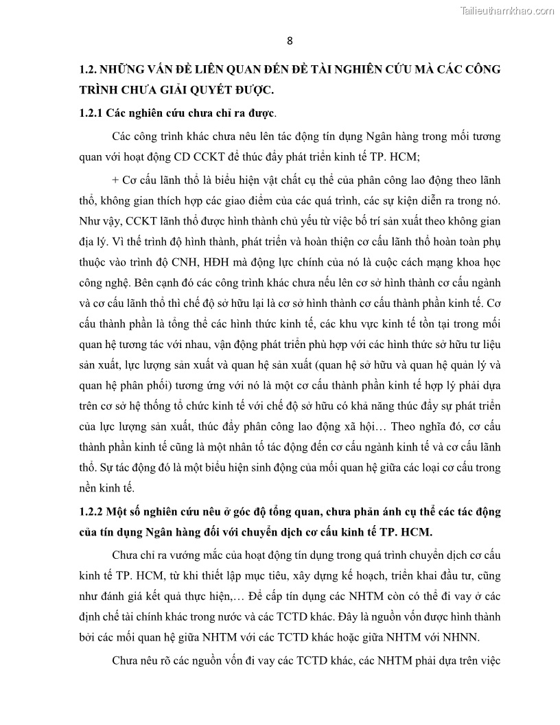 Luận án tiến sĩ Tín dụng ngân hàng đối với việc chuyển dịch cơ cấu kinh tế trên địa bàn TP. Hồ Chí Minh 1674832566 - 3 Trang 26