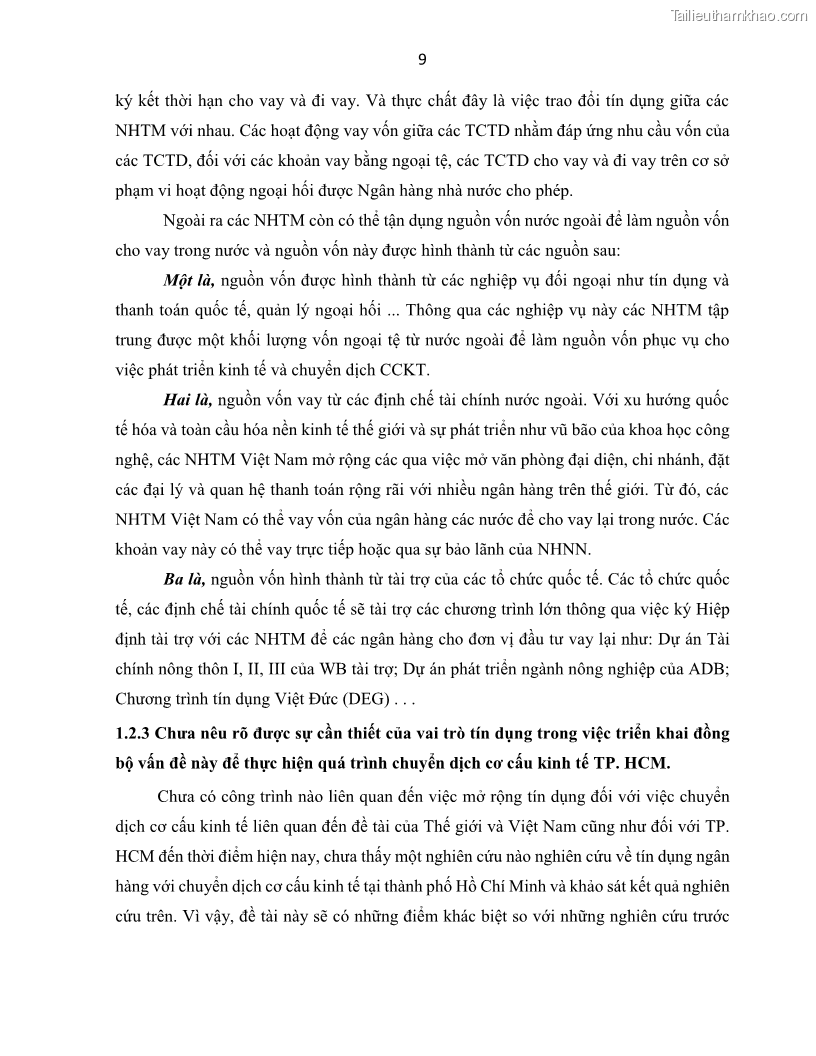 Luận án tiến sĩ Tín dụng ngân hàng đối với việc chuyển dịch cơ cấu kinh tế trên địa bàn TP. Hồ Chí Minh 1674832566 - 3 Trang 27