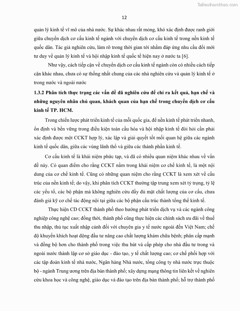 Luận án tiến sĩ Tín dụng ngân hàng đối với việc chuyển dịch cơ cấu kinh tế trên địa bàn TP. Hồ Chí Minh 1674832566 - 3 Trang 30