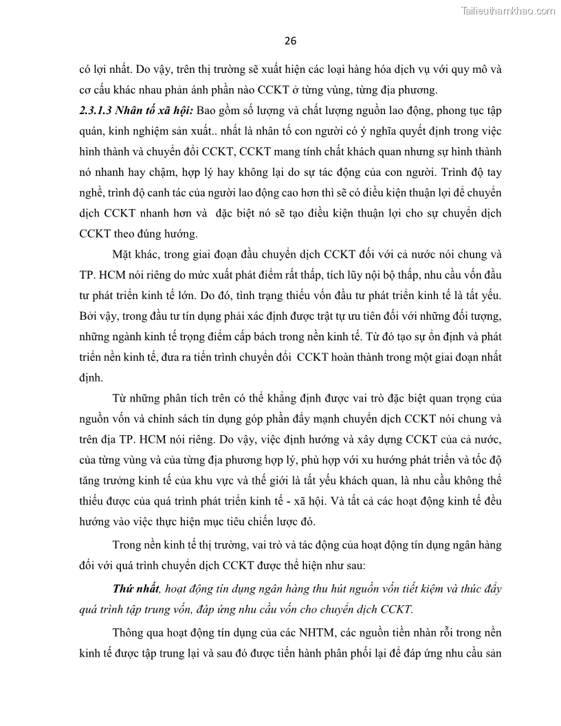 Luận án tiến sĩ Tín dụng ngân hàng đối với việc chuyển dịch cơ cấu kinh tế trên địa bàn TP. Hồ Chí Minh 1674832566 - 4 Trang 44