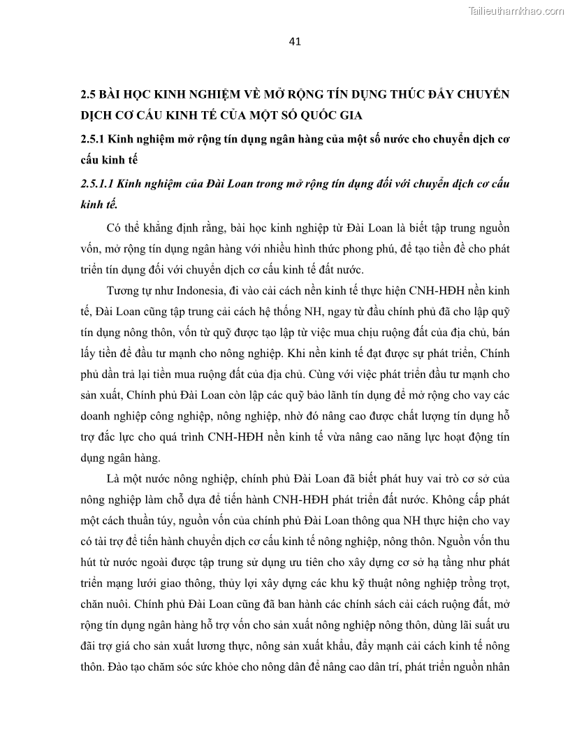 Luận án tiến sĩ Tín dụng ngân hàng đối với việc chuyển dịch cơ cấu kinh tế trên địa bàn TP. Hồ Chí Minh 1674832566 - 5 Trang 59