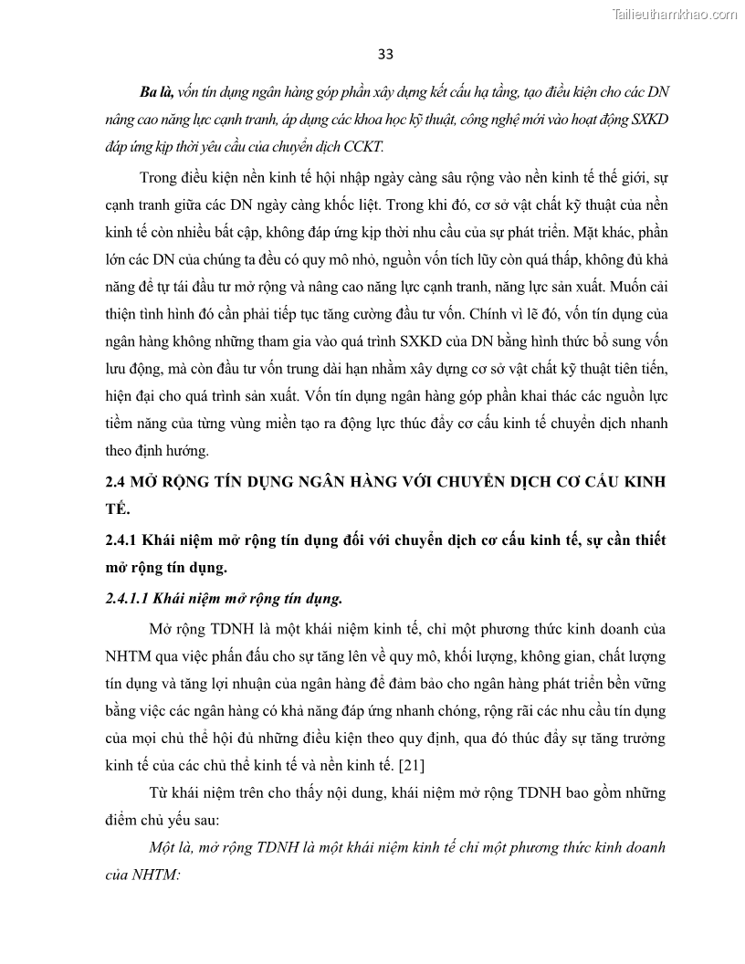 Luận án tiến sĩ Tín dụng ngân hàng đối với việc chuyển dịch cơ cấu kinh tế trên địa bàn TP. Hồ Chí Minh 1674832566 - 5 Trang 51