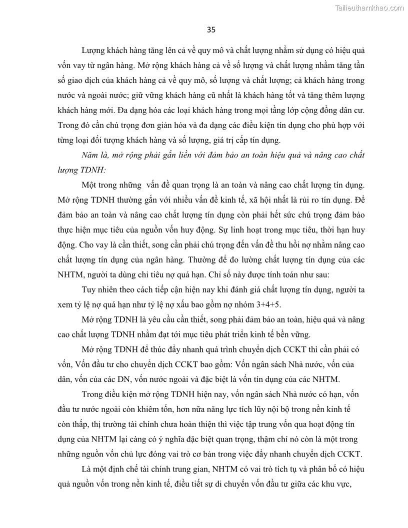 Luận án tiến sĩ Tín dụng ngân hàng đối với việc chuyển dịch cơ cấu kinh tế trên địa bàn TP. Hồ Chí Minh 1674832566 - 5 Trang 53