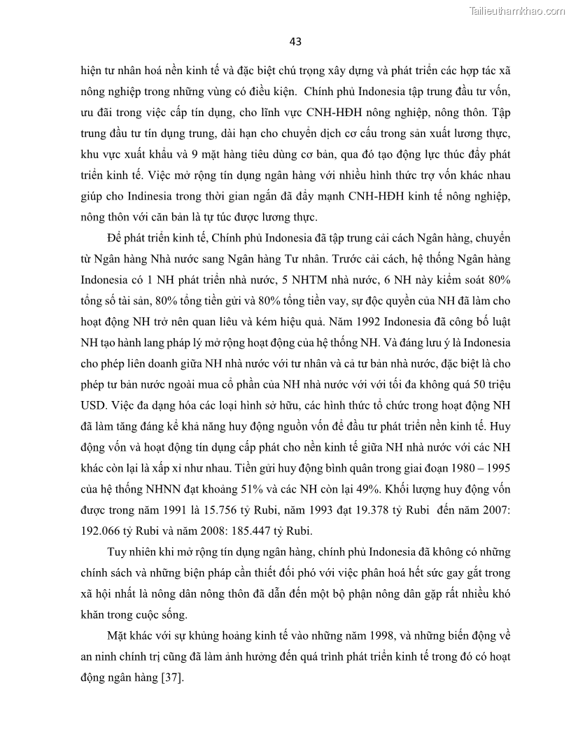 Luận án tiến sĩ Tín dụng ngân hàng đối với việc chuyển dịch cơ cấu kinh tế trên địa bàn TP. Hồ Chí Minh 1674832566 - 6 Trang 61