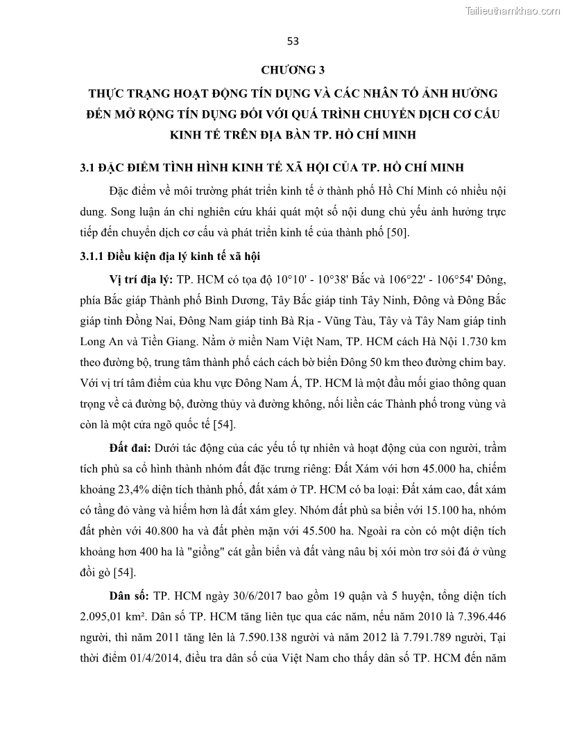 Luận án tiến sĩ Tín dụng ngân hàng đối với việc chuyển dịch cơ cấu kinh tế trên địa bàn TP. Hồ Chí Minh 1674832566 - 6 Trang 71