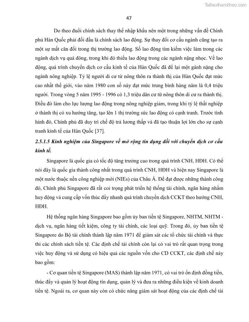 Luận án tiến sĩ Tín dụng ngân hàng đối với việc chuyển dịch cơ cấu kinh tế trên địa bàn TP. Hồ Chí Minh 1674832566 - 6 Trang 65