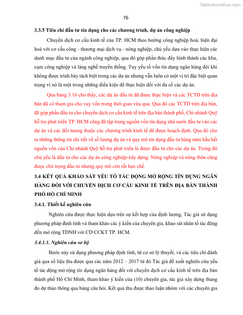 Luận án tiến sĩ Tín dụng ngân hàng đối với việc chuyển dịch cơ cấu kinh tế trên địa bàn TP. Hồ Chí Minh 1674832566 - 8 Trang 94
