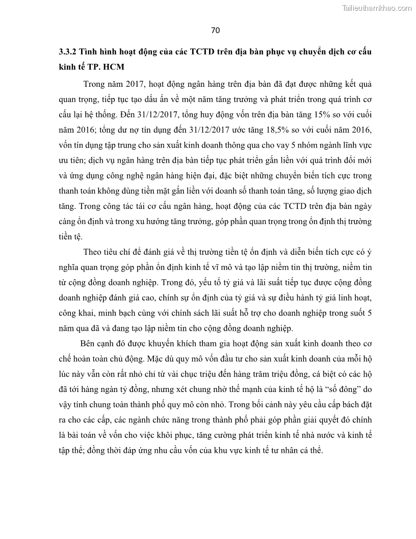 Luận án tiến sĩ Tín dụng ngân hàng đối với việc chuyển dịch cơ cấu kinh tế trên địa bàn TP. Hồ Chí Minh 1674832566 - 8 Trang 88