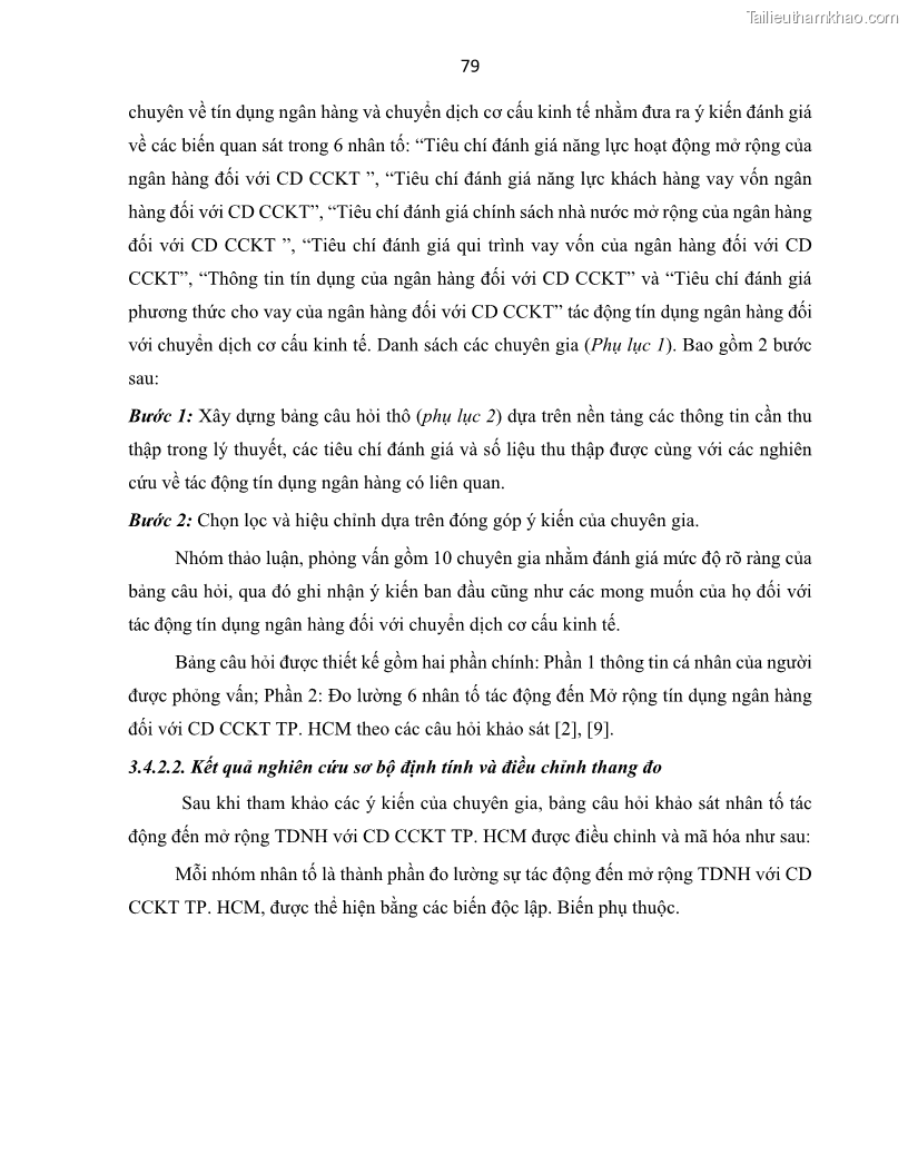 Luận án tiến sĩ Tín dụng ngân hàng đối với việc chuyển dịch cơ cấu kinh tế trên địa bàn TP. Hồ Chí Minh 1674832566 - 9 Trang 97
