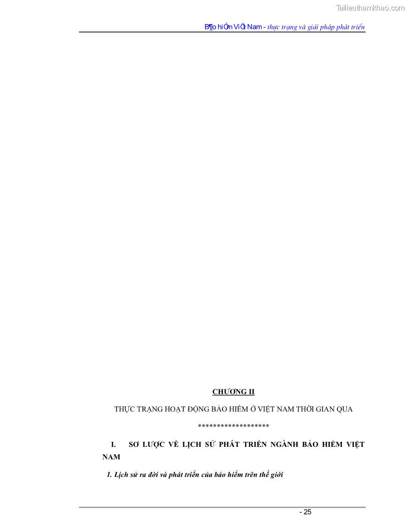 Luận văn Bảo hiểm Việt Nam - thực trạng và giải pháp phát triển - 3 Trang 25