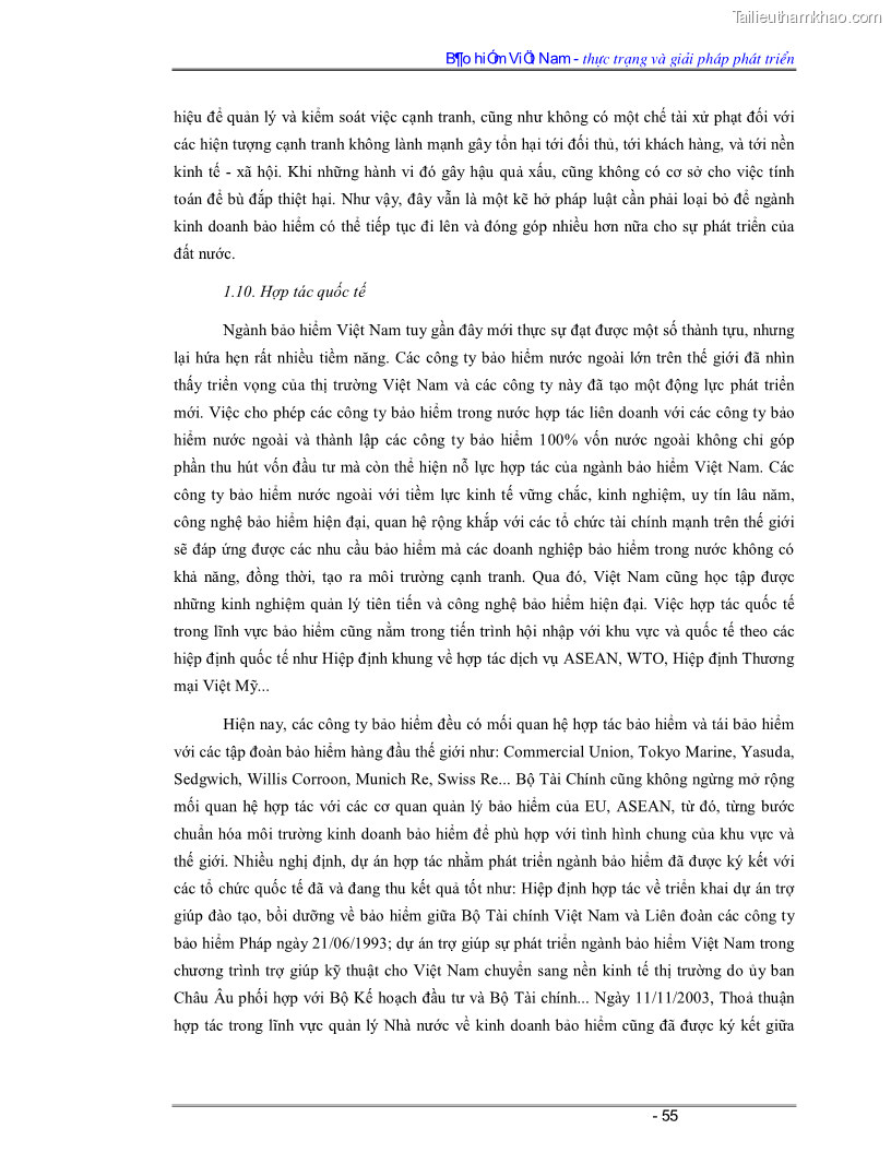 Luận văn Bảo hiểm Việt Nam - thực trạng và giải pháp phát triển - 5 Trang 55