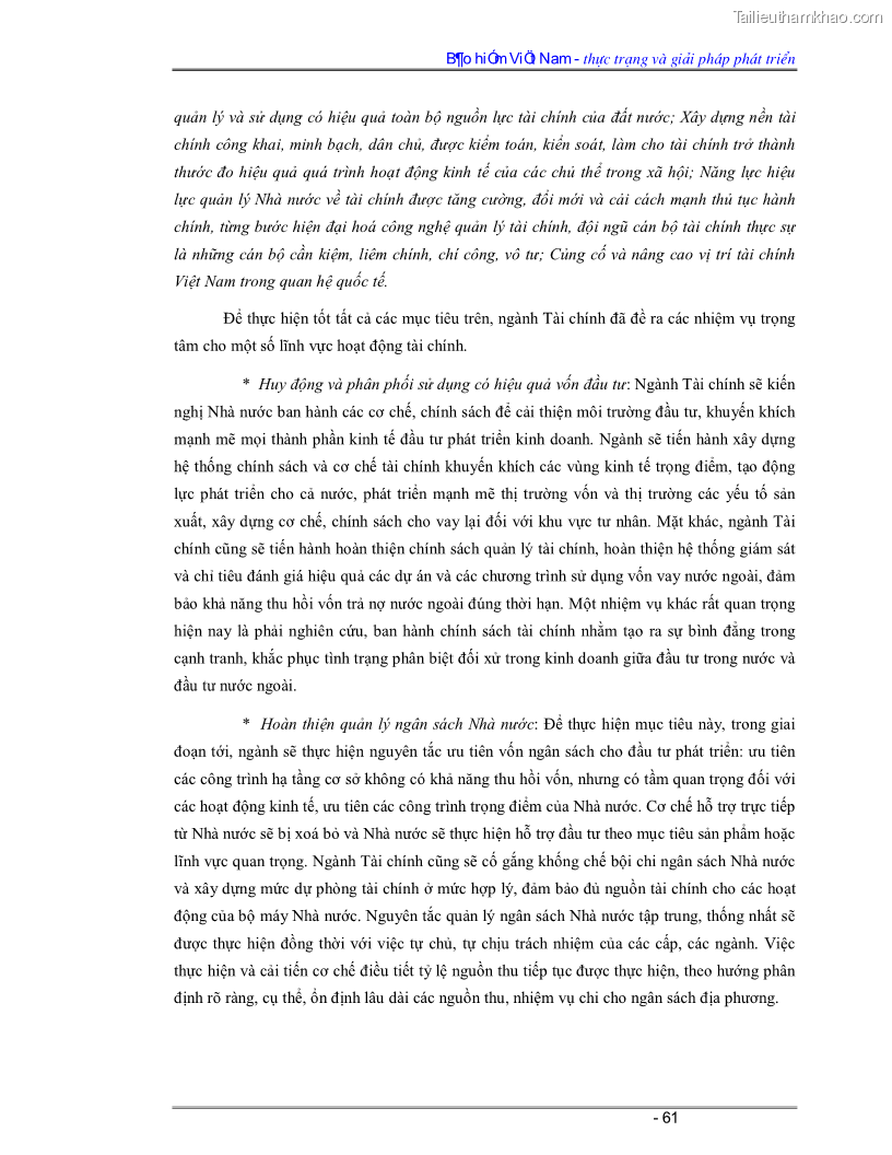 Luận văn Bảo hiểm Việt Nam - thực trạng và giải pháp phát triển - 6 Trang 61