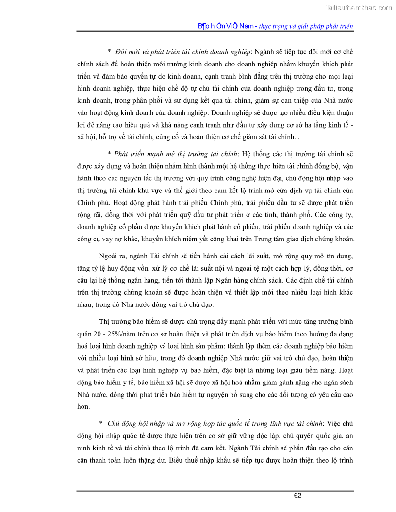 Luận văn Bảo hiểm Việt Nam - thực trạng và giải pháp phát triển - 6 Trang 62