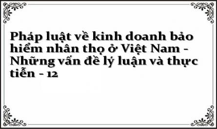 Pháp luật về kinh doanh bảo hiểm nhân thọ ở Việt Nam - Những vấn đề lý luận và thực tiễn - 12