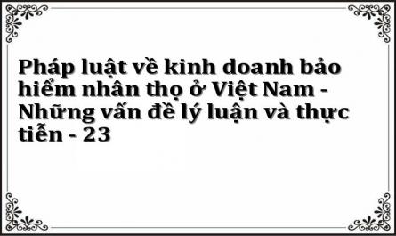Pháp luật về kinh doanh bảo hiểm nhân thọ ở Việt Nam - Những vấn đề lý luận và thực tiễn - 23