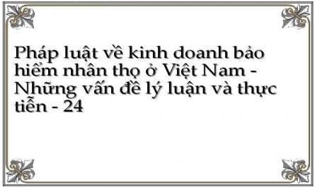 Pháp luật về kinh doanh bảo hiểm nhân thọ ở Việt Nam - Những vấn đề lý luận và thực tiễn - 24