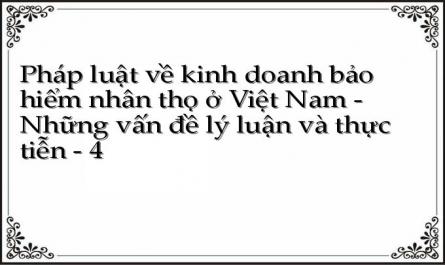 Pháp luật về kinh doanh bảo hiểm nhân thọ ở Việt Nam - Những vấn đề lý luận và thực tiễn - 4