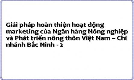 Giải pháp hoàn thiện hoạt động marketing của Ngân hàng Nông nghiệp và Phát triển nông thôn Việt Nam – Chi nhánh Bắc Ninh - 2