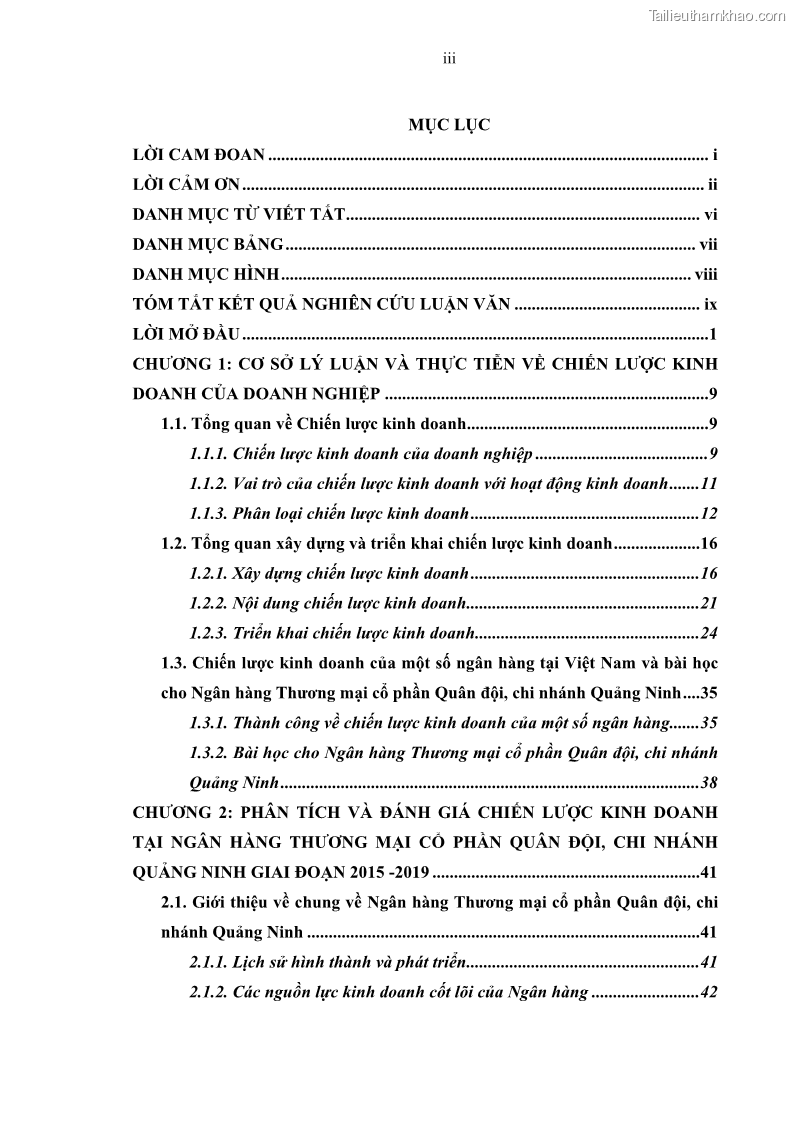 Luận văn thạc sĩ kinh doanh thương mại Chiến lược kinh doanh của ngân hàng TMCP Quân Đội Chi nhánh Quảng Ninh - 1 Trang 5