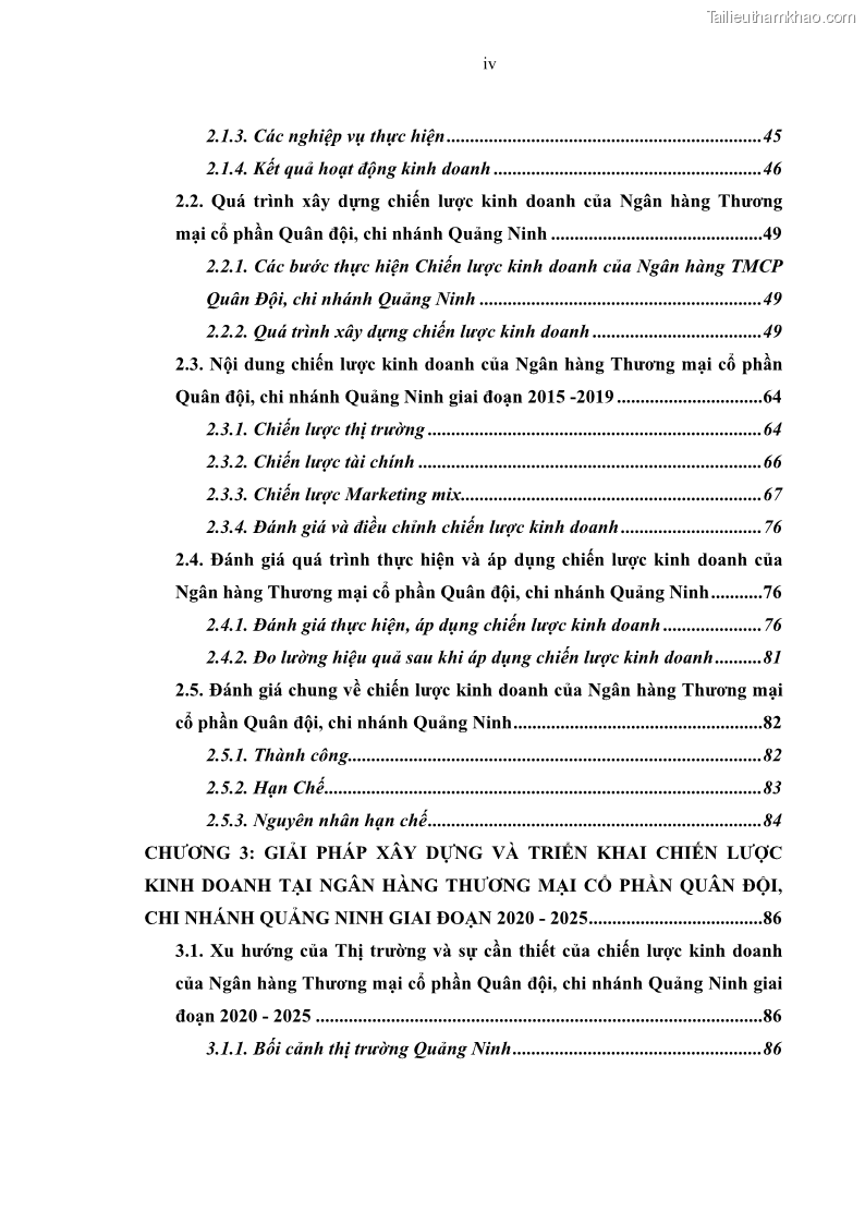 Luận văn thạc sĩ kinh doanh thương mại Chiến lược kinh doanh của ngân hàng TMCP Quân Đội Chi nhánh Quảng Ninh - 1 Trang 6