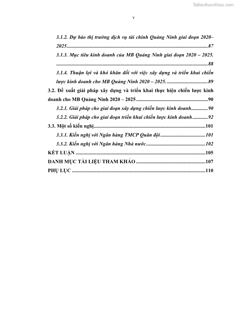Luận văn thạc sĩ kinh doanh thương mại Chiến lược kinh doanh của ngân hàng TMCP Quân Đội Chi nhánh Quảng Ninh - 1 Trang 7