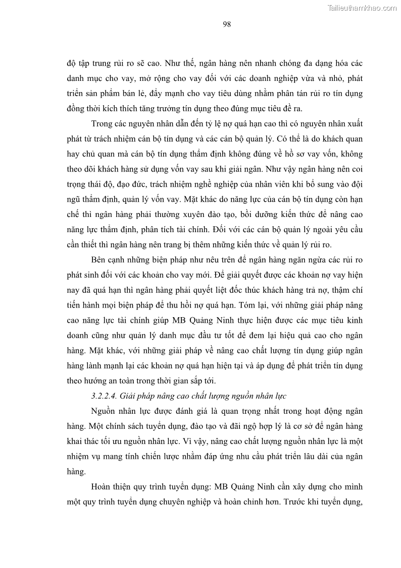 Luận văn thạc sĩ kinh doanh thương mại Chiến lược kinh doanh của ngân hàng TMCP Quân Đội Chi nhánh Quảng Ninh - 10 Trang 110
