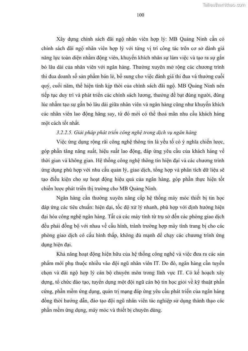 Luận văn thạc sĩ kinh doanh thương mại Chiến lược kinh doanh của ngân hàng TMCP Quân Đội Chi nhánh Quảng Ninh - 10 Trang 112