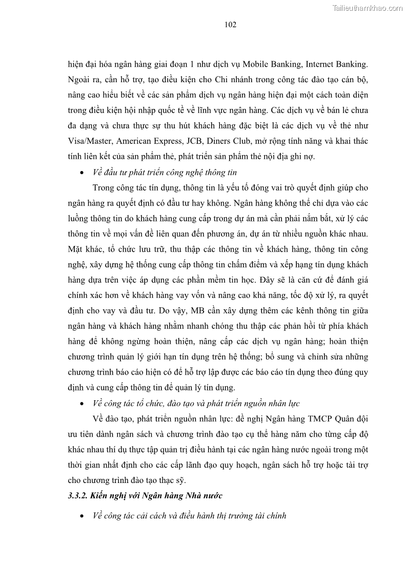 Luận văn thạc sĩ kinh doanh thương mại Chiến lược kinh doanh của ngân hàng TMCP Quân Đội Chi nhánh Quảng Ninh - 10 Trang 114