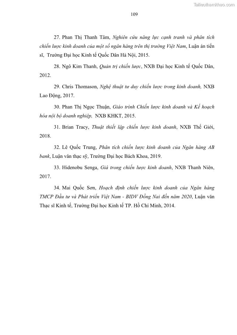 Luận văn thạc sĩ kinh doanh thương mại Chiến lược kinh doanh của ngân hàng TMCP Quân Đội Chi nhánh Quảng Ninh - 11 Trang 121