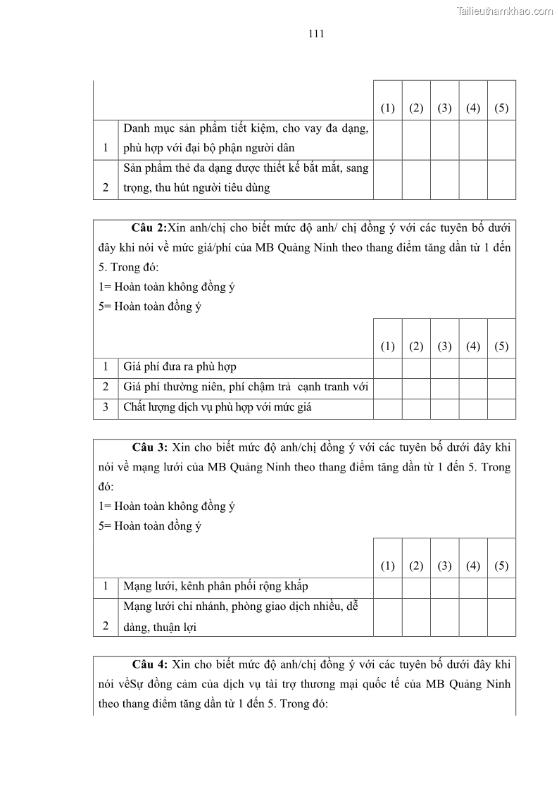 Luận văn thạc sĩ kinh doanh thương mại Chiến lược kinh doanh của ngân hàng TMCP Quân Đội Chi nhánh Quảng Ninh - 11 Trang 123