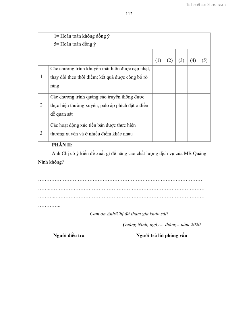 Luận văn thạc sĩ kinh doanh thương mại Chiến lược kinh doanh của ngân hàng TMCP Quân Đội Chi nhánh Quảng Ninh - 11 Trang 124