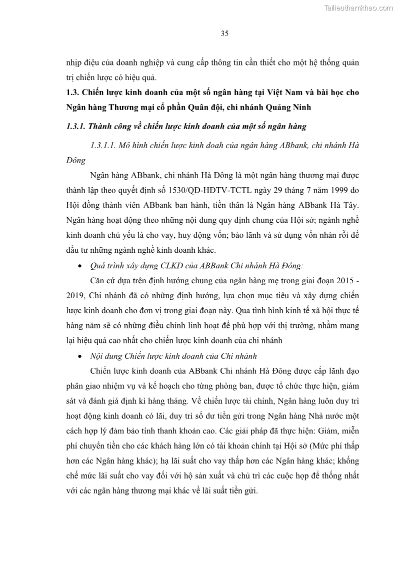 Luận văn thạc sĩ kinh doanh thương mại Chiến lược kinh doanh của ngân hàng TMCP Quân Đội Chi nhánh Quảng Ninh - 4 Trang 47