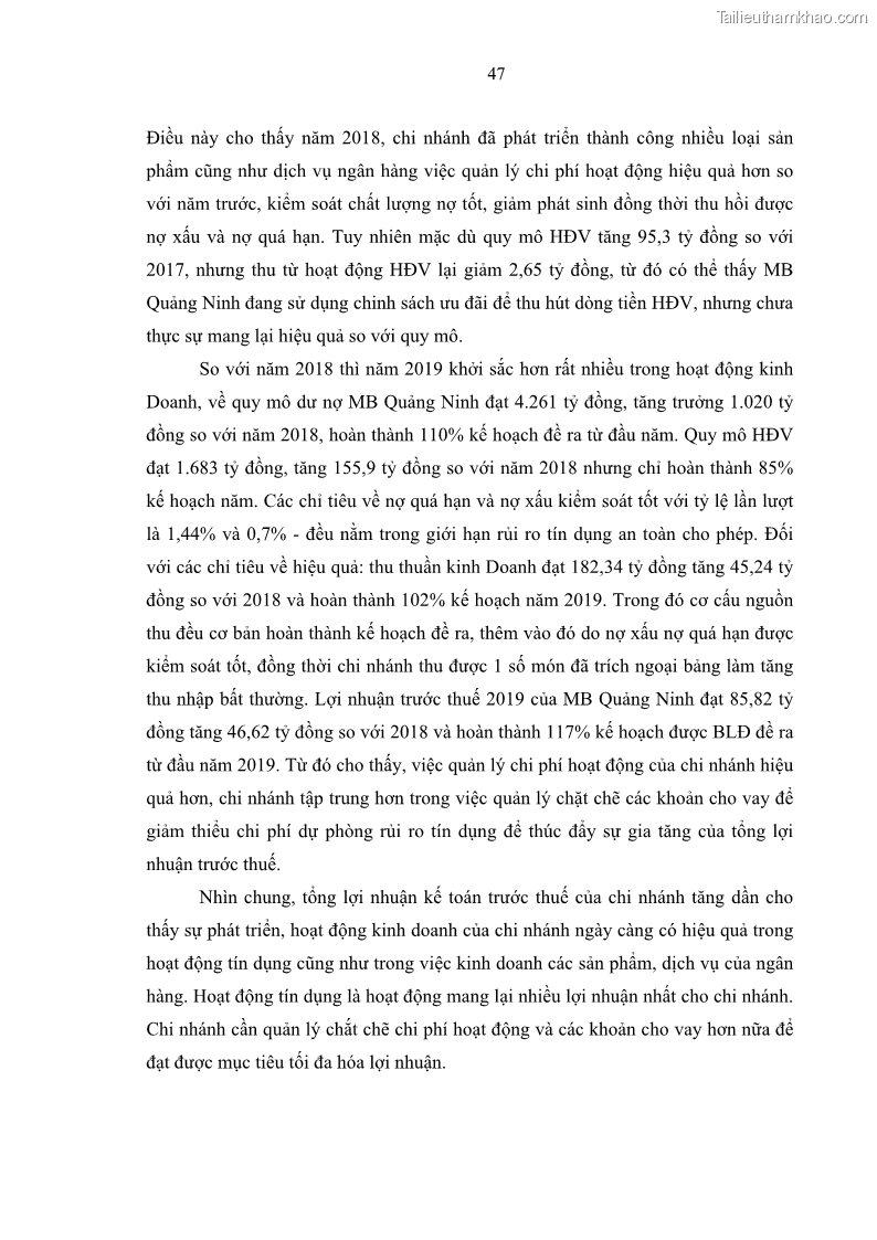 Luận văn thạc sĩ kinh doanh thương mại Chiến lược kinh doanh của ngân hàng TMCP Quân Đội Chi nhánh Quảng Ninh - 5 Trang 59