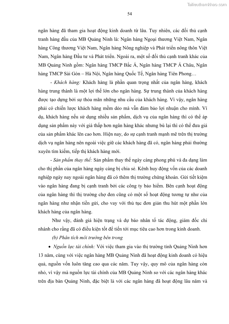Luận văn thạc sĩ kinh doanh thương mại Chiến lược kinh doanh của ngân hàng TMCP Quân Đội Chi nhánh Quảng Ninh - 6 Trang 66