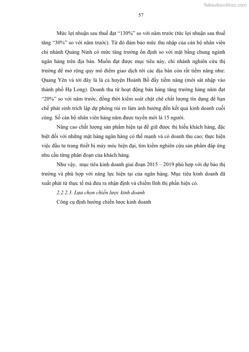Luận văn thạc sĩ kinh doanh thương mại Chiến lược kinh doanh của ngân hàng TMCP Quân Đội Chi nhánh Quảng Ninh - 6 Trang 69